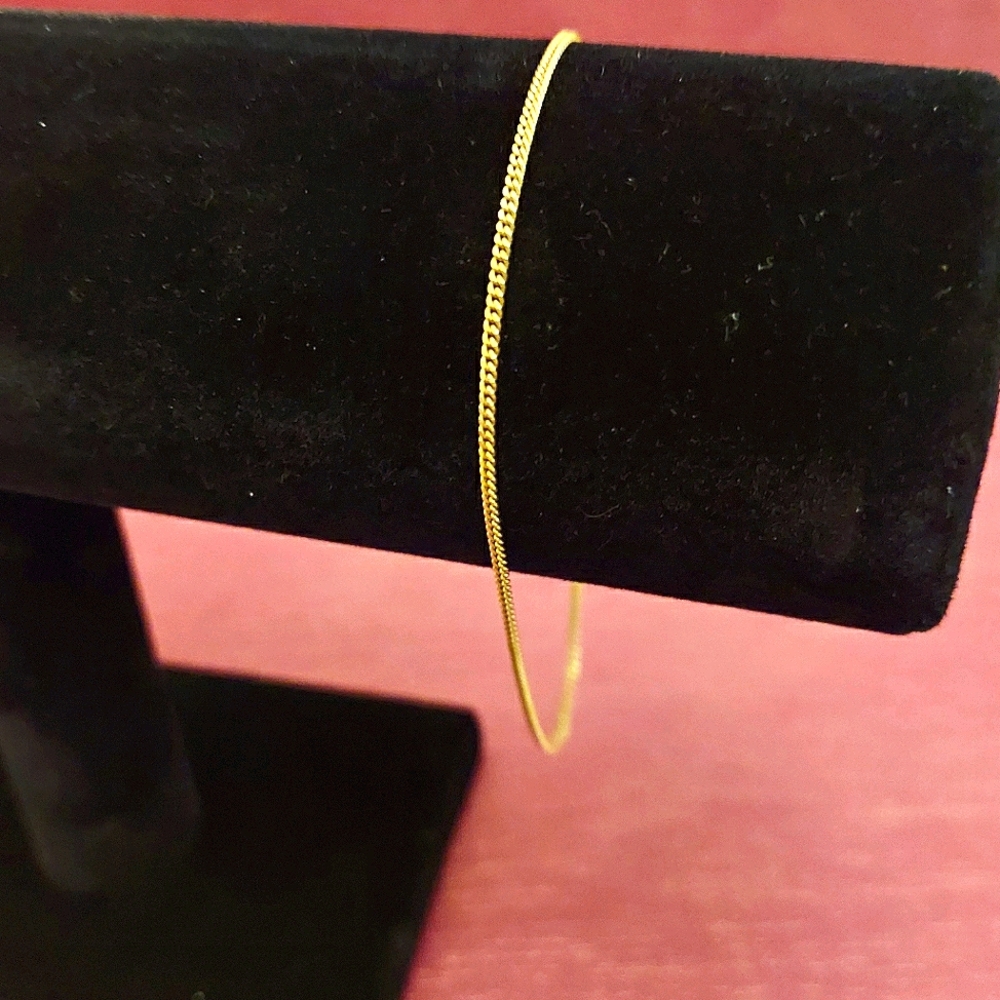 Gold Over Silver Mini Cuban Anklet/Bracelet